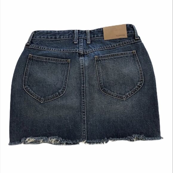 Tularosa Denim Mini Skirt Aubrey Raw Hem Jean Mini Skirt New Size 26 - Picture 2 of 9